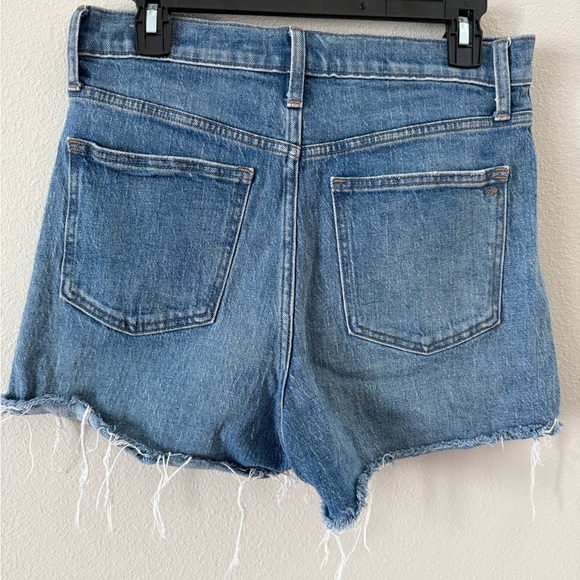 Madewell High Rise Light Blue Jean Shorts with Frayed Hem - Picture 3 of 6